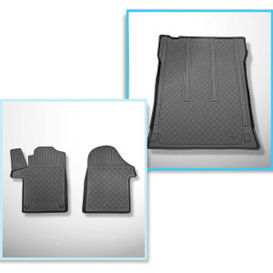 Set Kofferraumschale und angepasste Autoteppiche TPE für: Mercedes-Benz Vito W447 Tourer (10.2014-....) - hinter der 2. Sitzreihe (3. Sitzreihe im Au