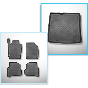 Set Kofferraumschale und angepasste Autoteppiche TPE für: Skoda Fabia III NJ Kombi (01.2015-2023) - unterer Kofferraum (ohne Multiboden)