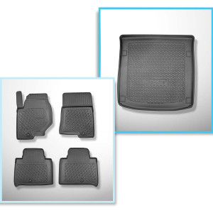 Set Kofferraumschale und angepasste Autoteppiche TPE PREMIUM für: Ssangyong Rexton II SUV (11.2017-....) - 5 Sitze; beweglicher Boden in niedrigster