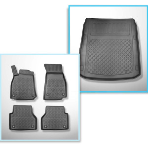 Set Kofferraumschale und angepasste Autoteppiche TPE für: Audi A7 C8 Sportback (02.2018-....)