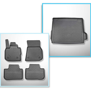 Set Kofferraumschale und angepasste Autoteppiche TPE PREMIUM für: BMW X3 G01 SAV (11.2017-10.2024) - auch für Modelle mit Schienen; nicht fuer Plug-i
