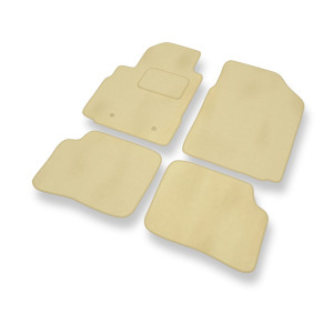 Fußmatten Auto für Toyota Yaris I Hatchback, Limousine (1999-2005) 3 türig - Premium Velours beige Automatten Autoteppiche