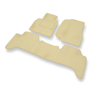 Fußmatten Auto für Toyota Land Cruiser J100 SUV (1998-2007) - Premium Velours beige Automatten Autoteppiche