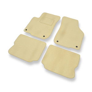 Fußmatten Auto für Seat Toledo II Limousine (1999-2004) - Premium Velours beige Automatten Autoteppiche