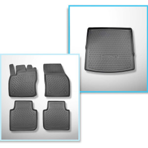 Set Kofferraumschale und angepasste Autoteppiche TPE PREMIUM für: Seat Tarraco SUV (10.2018-....) - 5-Sitzer; für obere Ladefläche; Modelle mit Vario