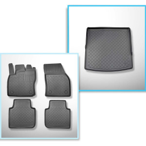 Set Kofferraumschale und angepasste Autoteppiche TPE für: Volkswagen Tiguan Allspace SUV (11.2017-10.2023) - 5-Sitzer; für obere Ladefläche; Modelle
