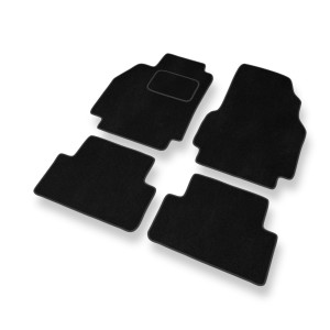 Fußmatten Auto für Renault Megane II Grandtour, Hatchback, Cabriolet, Limousine (2002-2008) - Premium Velours schwarze Automatten Autoteppiche