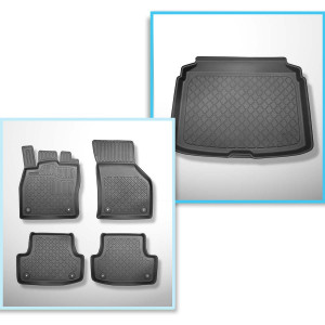 Set Kofferraumschale und angepasste Autoteppiche TPE für: Audi A3 8V Hatchback, Sportback (08.2012-03.2020) - für untere und obere Ladefläche; nicht