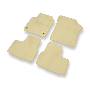 Fußmatten Auto für Seat Mii I Hatchback (2011-2019) - Premium Velours beige Automatten Autoteppiche