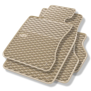 Gummifußmatten Auto für BMW 5er E60, E61 Limousine, Touring (2003-2010) - Gummimatten Gummi Fußmatten - beige - 4 Stk.
