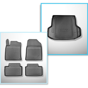 Set Kofferraumschale und angepasste Autoteppiche TPE für: Kia Ceed III CD Kombi (09.2018-....) - auch Modelle mit System der Befestigungsschienen, mi