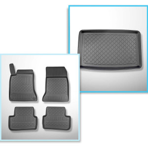 Set Kofferraumschale und angepasste Autoteppiche TPE für: Mercedes-Benz B Klasse W246 Sports Tourer (10.2011-12.2018) - vertiefte Ladeflaeche; mit va