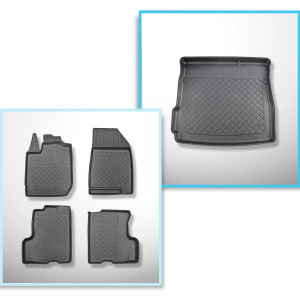 Set Kofferraumschale und angepasste Autoteppiche TPE für: Dacia Duster II SUV (01.2018-05.2024) - Zwei-Rad-Antrieb; auch für die LPG-Version (TC e 10