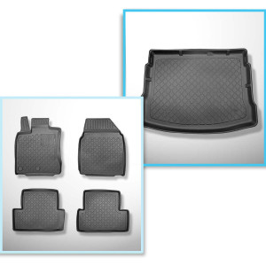 Set Kofferraumschale und angepasste Autoteppiche TPE für: Nissan Qashqai I Crossover (02.2007-01.2014)