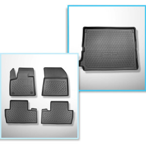 Set Kofferraumschale und angepasste Autoteppiche TPE PREMIUM für: Peugeot 5008 II SUV (07.2017-2024) - 7 Sitze;ohne 3. Sitzreihe