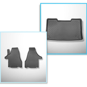 Set Kofferraumschale und angepasste Autoteppiche TPE für: Volkswagen Caravelle T6, T6.1 Van (06.2015-2024) - kürzer Radstand; hinter der 3. Sitzreihe