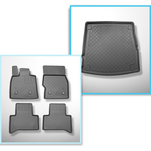 Set Kofferraumschale und angepasste Autoteppiche TPE für: Alfa Romeo Stelvio 949 SUV (01.2017-....) - mit Soundsystem