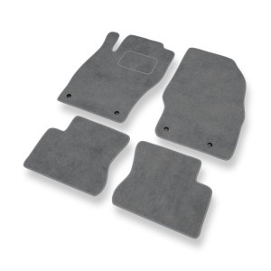 Fußmatten Auto für Opel Corsa D Hatchback (2006-2014) - Premium Velours graue Automatten Autoteppiche