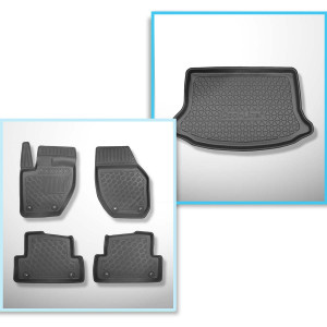 Set Kofferraumschale und angepasste Autoteppiche TPE PREMIUM für: Volvo V40 II Cross Country Hatchback (07.2012-07.2019) - untere Ladefläche (ohne do