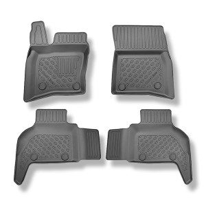TPE Fußmatten Auto für Land Rover Defender 110, 130 (L663) SUV (01.2020-....) - 7 Sitze - schwarz Automatten Autoteppiche