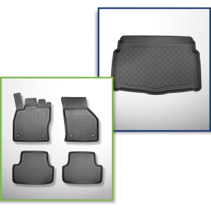 Set Kofferraumschale und angepasste Autoteppiche TPE für: Volkswagen Golf VIII Hatchback (12.2019-....) - unterer Kofferraum;beweglicher Boden in der