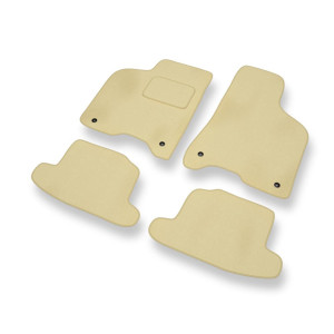 Fußmatten Auto für Volkswagen Lupo I Hatchback (1998-2005) - Premium Velours beige Automatten Autoteppiche