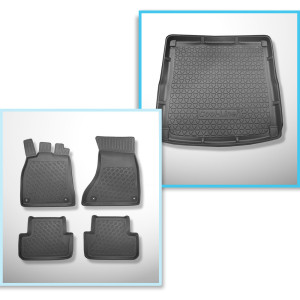 Set Kofferraumschale und angepasste Autoteppiche TPE für: Audi A4 B8 Avant (04.2008-10.2015) - auch für Quattro