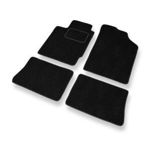 Fußmatten Auto für Renault Clio II Hatchback (1998-2012) - Premium Velours schwarze Automatten Autoteppiche