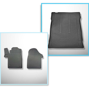 Set Kofferraumschale und angepasste Autoteppiche TPE PREMIUM für: Mercedes-Benz Vito W447 Tourer (10.2014-....) - hinter der 2. Sitzreihe (3. Sitzrei