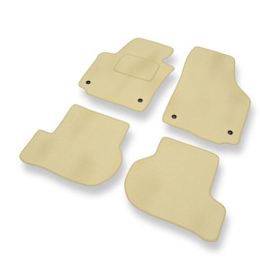 Fußmatten Auto für Seat Toledo III Hatchback (2004-2009) - Premium Velours beige Automatten Autoteppiche