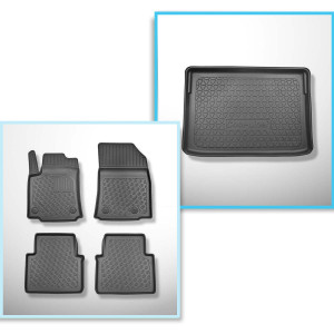 Set Kofferraumschale und angepasste Autoteppiche TPE PREMIUM für: Citroen C3 Aircross II SUV (11.2017-2024) - obere Ladefläche; Modelle mit Variobode