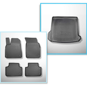 Set Kofferraumschale und angepasste Autoteppiche TPE PREMIUM für: Audi Q8 4M SUV (07.2018-....) - auch für Modelle mit Schienen; ohne dritte Sitzreih