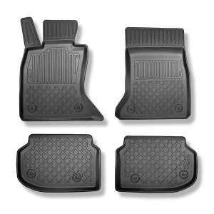 TPE Fußmatten Auto für BMW 5er F10 Limousine (03.2010-2013) - schwarz Automatten Autoteppiche - X-drive; vordere Sitzabstandsführungen (hinten) 415mm