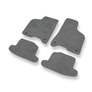 Fußmatten Auto für Seat Arosa I, II Hatchback (1997-2004) - Premium Velours graue Automatten Autoteppiche