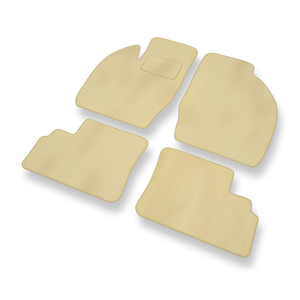 Fußmatten Auto für Opel Agila A Hatchback (2000-2007) - Premium Velours beige Automatten Autoteppiche