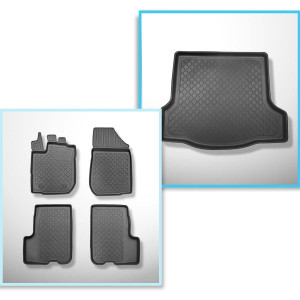Set Kofferraumschale und angepasste Autoteppiche TPE für: Dacia Logan II Limousine (03.2013-12.2020)