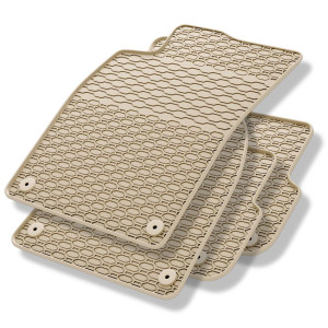 Gummifußmatten Auto für Audi A6 C6 Avant, Limousine (2004-2011) - Gummimatten Gummi Fußmatten - beige - 4 Stk.