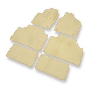 Fußmatten Auto für Volkswagen Sharan I Van (1995-2000) - Premium Velours beige Automatten Autoteppiche