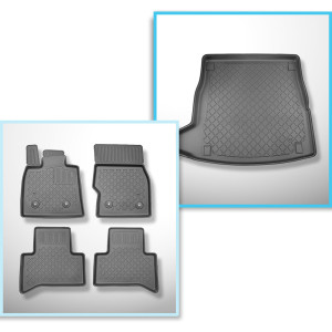 Set Kofferraumschale und angepasste Autoteppiche TPE für: Alfa Romeo Stelvio 949 SUV (01.2017-....) - ohne Subwoofer