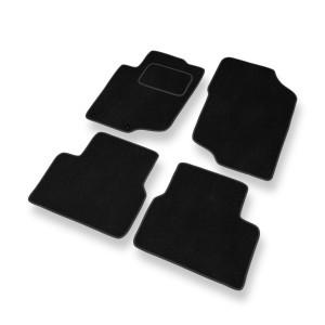 Fußmatten Auto für Peugeot 207 Hatchback, Cabriolet, SW (2006-2012) - Premium Velours schwarze Automatten Autoteppiche
