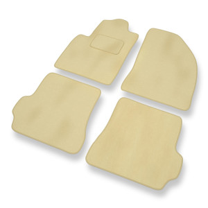 Fußmatten Auto für Ford Fiesta V Hatchback, Van (2002-2008) - Premium Velours beige Automatten Autoteppiche