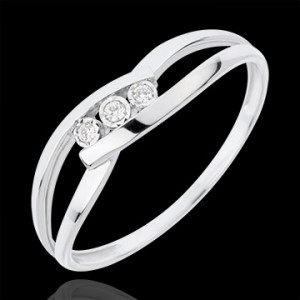 Edenly Trilogie Ring Kostbarer Kokon - Kuss der Liebe - WeiÃŸgold - 18 Karat