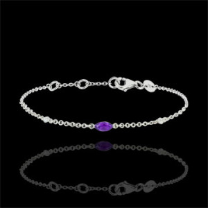 Edenly Armband Auge des Orients - Amethyst und Diamanten - 9 Karat WeiÃŸgold