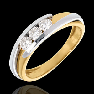 Edenly Trilogie Ring Kostbarer Kokon - Anziehungskraft - WeiÃŸ-und Gelbgold - D