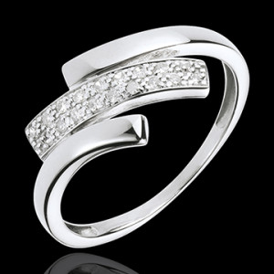 Edenly Ring Katzenspuren - WeiÃŸgold