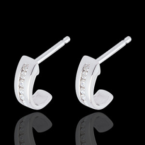 Edenly Ohrringe Halbmond in Weissgold - 12 Diamanten