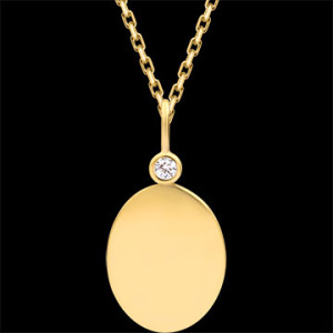 Edenly Ovale Medaille Ã‰lodie â€“ 9-karÃ¤tiges Gelbgold und synthetische Diaman