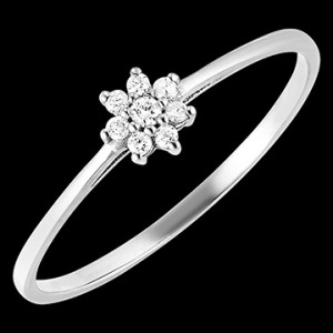 Edenly Ring BlÃ¼te - Daisy - WeiÃŸgold, 18 Karat, mit Diamanten