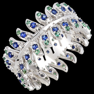 Edenly Panache Ring - RÃ©vÃ©rence - WeiÃŸgold 18 Karat mit synthetischen Saphir