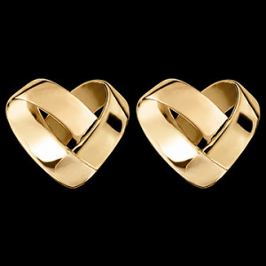 Edenly Origami Herz Ohrstecker â€“ 750er Gelbgold (18 Karat)